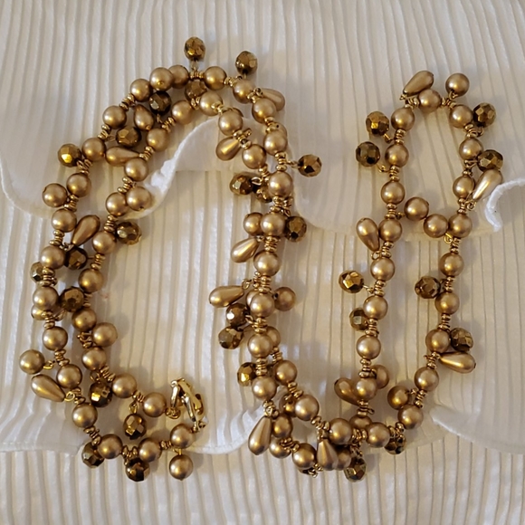 Gold Beaded Necklace - Picture 2 of 3
